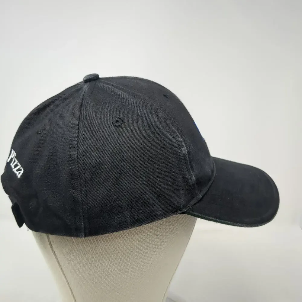 Chestnut Baseball Cap Black OS Round Table Pizza Logo Embroidered Adjustable Hat